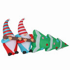 Lighted 4 ft. H x 8 ft. W Gnome Elves with Tree Inflatable