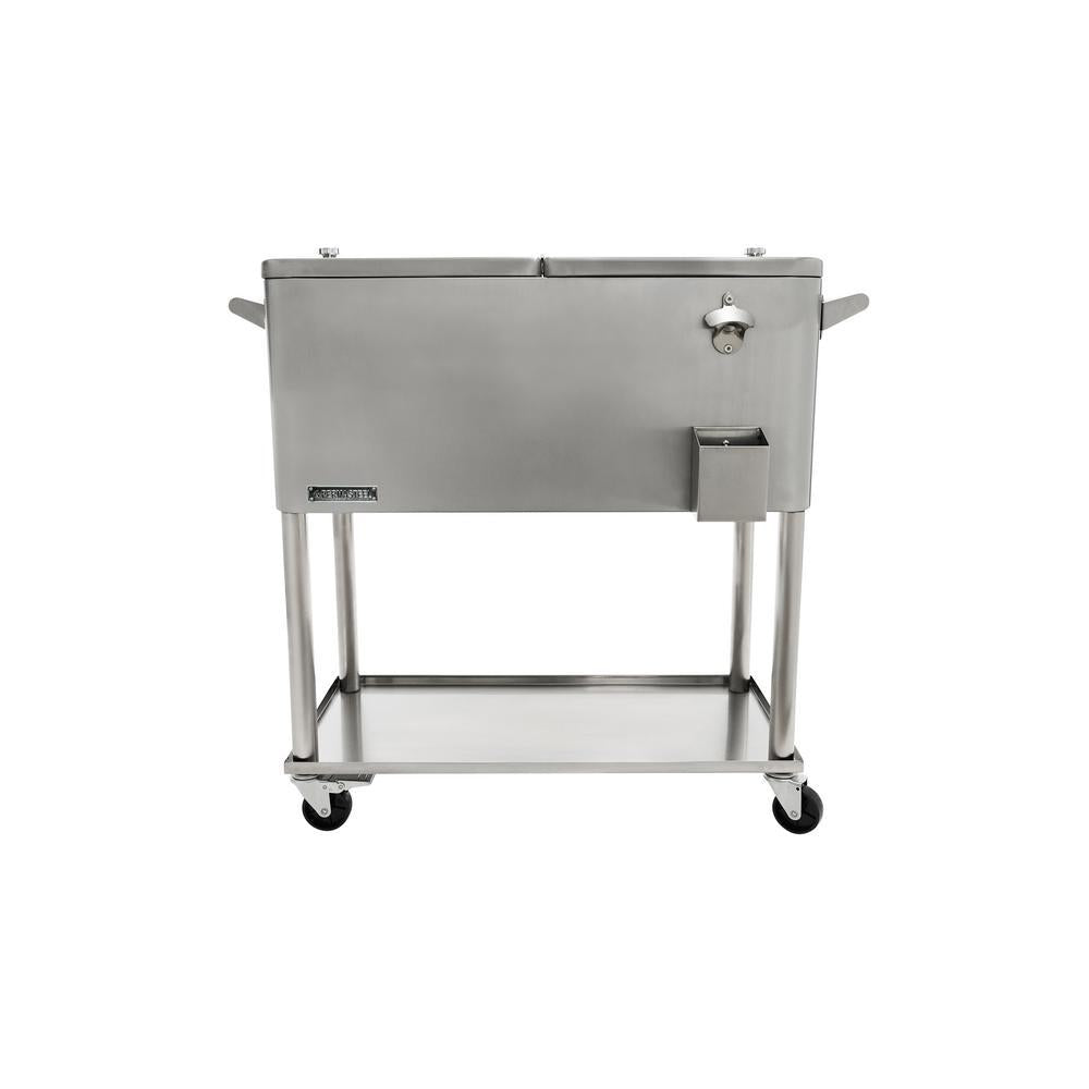 80 Qt.  Steel Patio Cooler With Bottom Tray