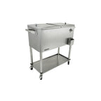 80 Qt.  Steel Patio Cooler With Bottom Tray
