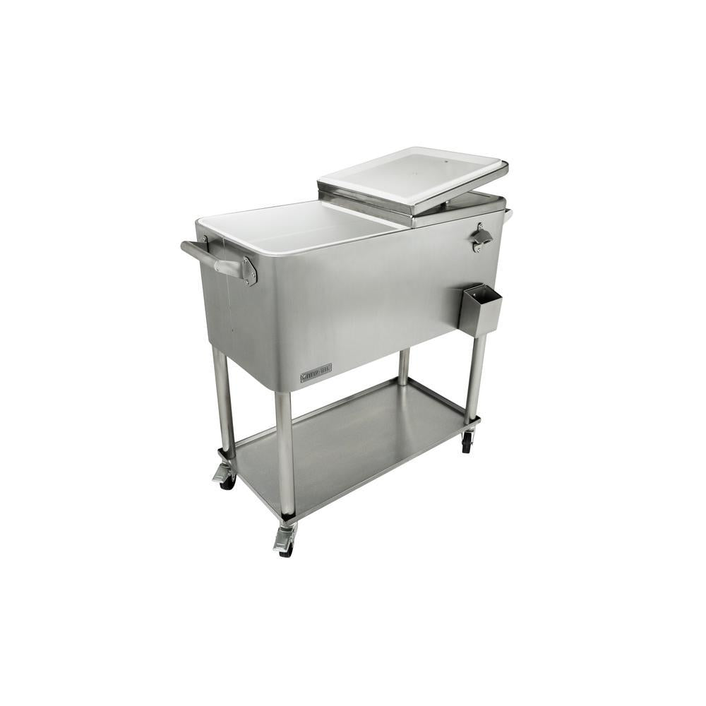 80 Qt.  Steel Patio Cooler With Bottom Tray