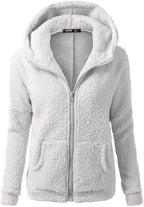 Women's Fuzzy Hoodies Zip Up Hoodie Cozy Pockets Hooded Sweatshirt Fleece Hoodies Jacket