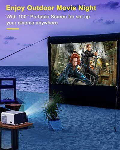 mini projector, bigasuo 2021 native 1080p projector bluetooth support, 7000l tv