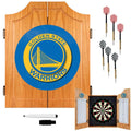 NBA Golden State Warriors Wood Finish Dart Cabinet Set