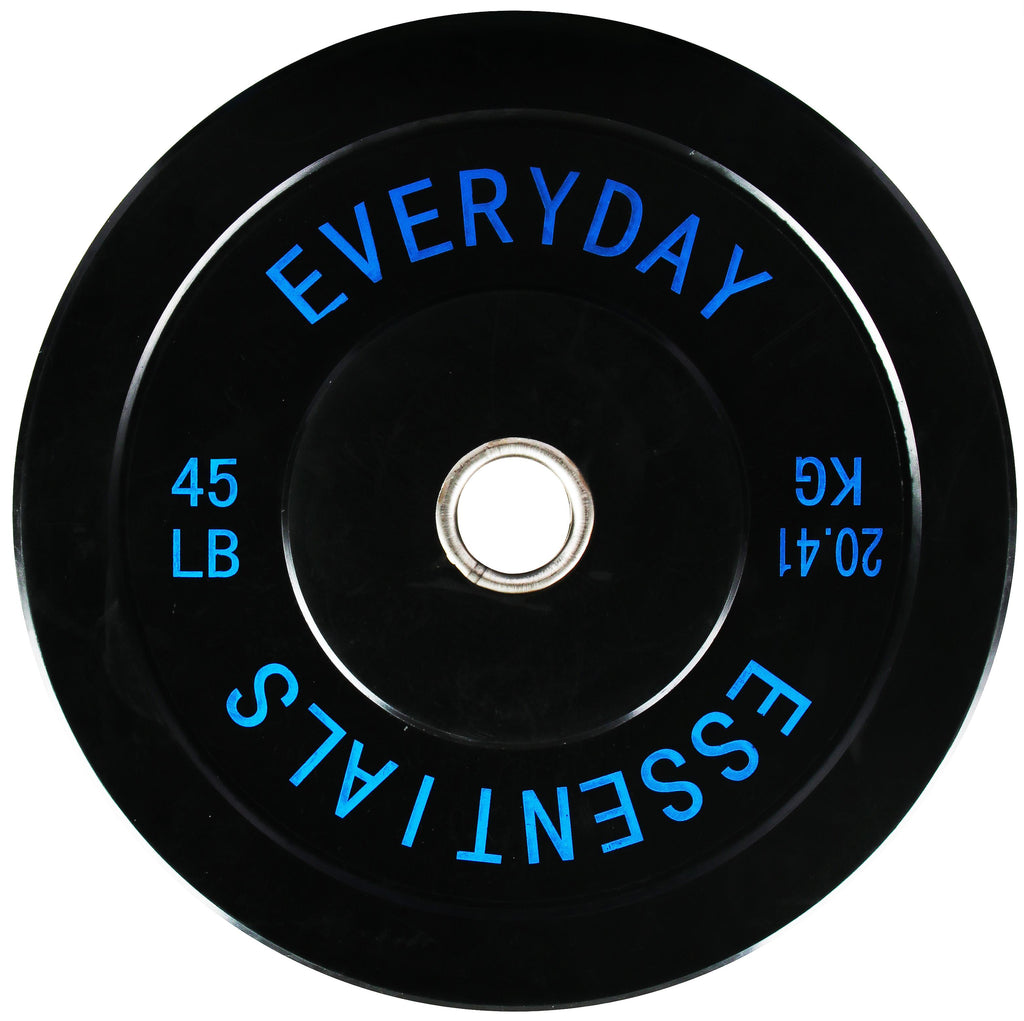 Everyday Essentials Olympic Bumper Plate Weight Plate with Steel Hub, 45 lbs