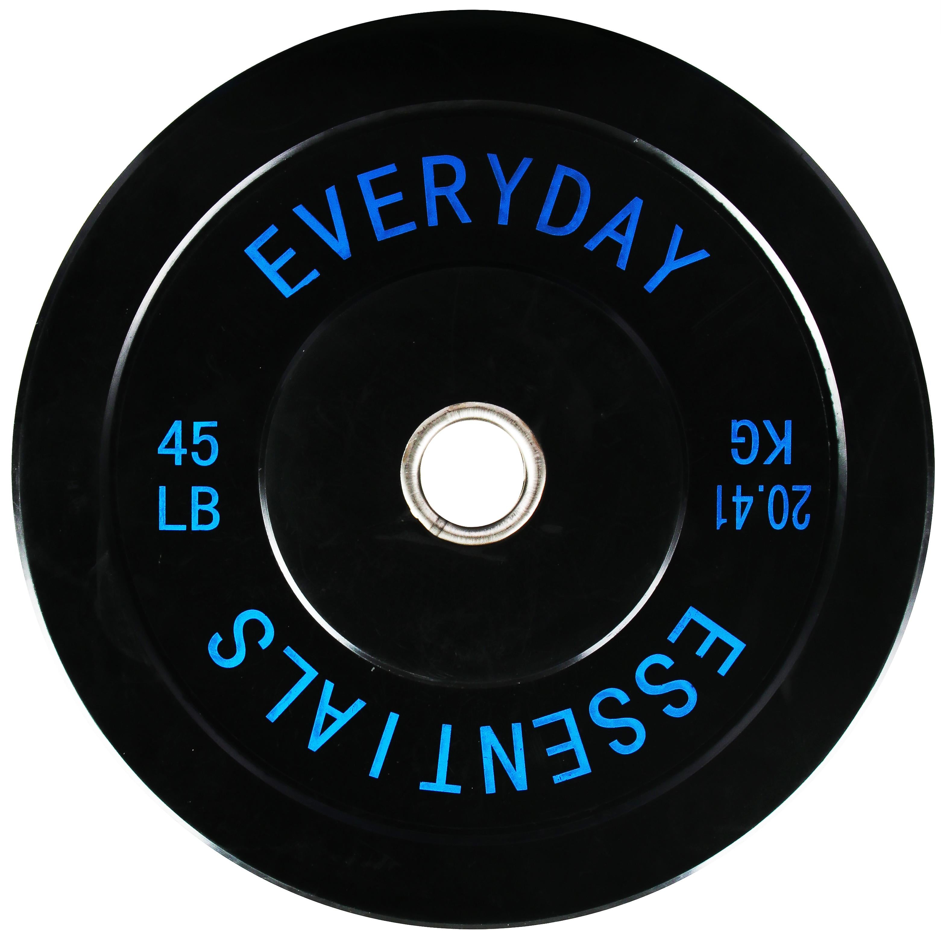 Everyday Essentials Olympic Bumper Plate Weight Plate with Steel Hub, 45 lbs