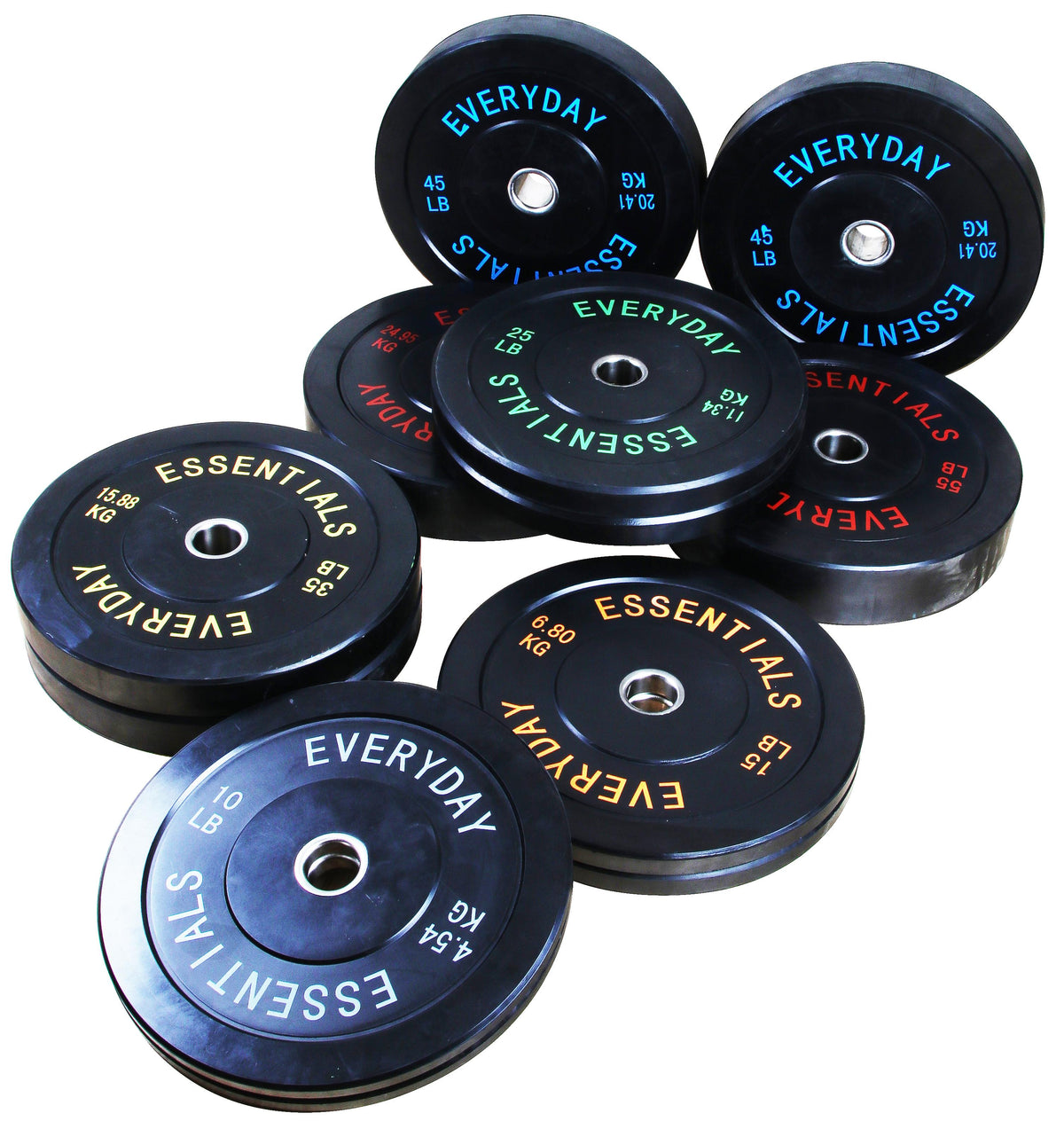Everyday Essentials Olympic Bumper Plate Weight Plate with Steel Hub, 45 lbs