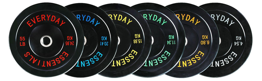 Everyday Essentials Olympic Bumper Plate Weight Plate with Steel Hub, 45 lbs