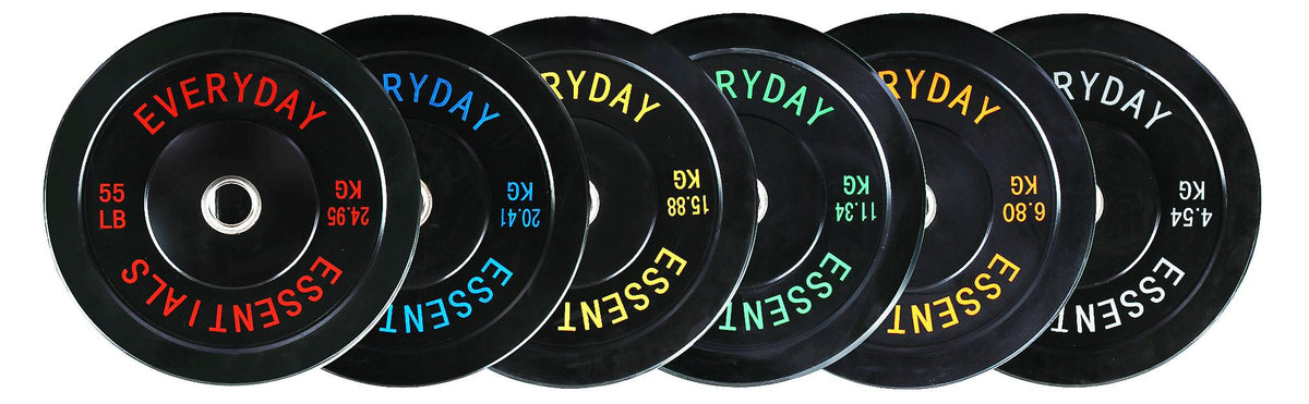 Everyday Essentials Olympic Bumper Plate Weight Plate with Steel Hub, 45 lbs