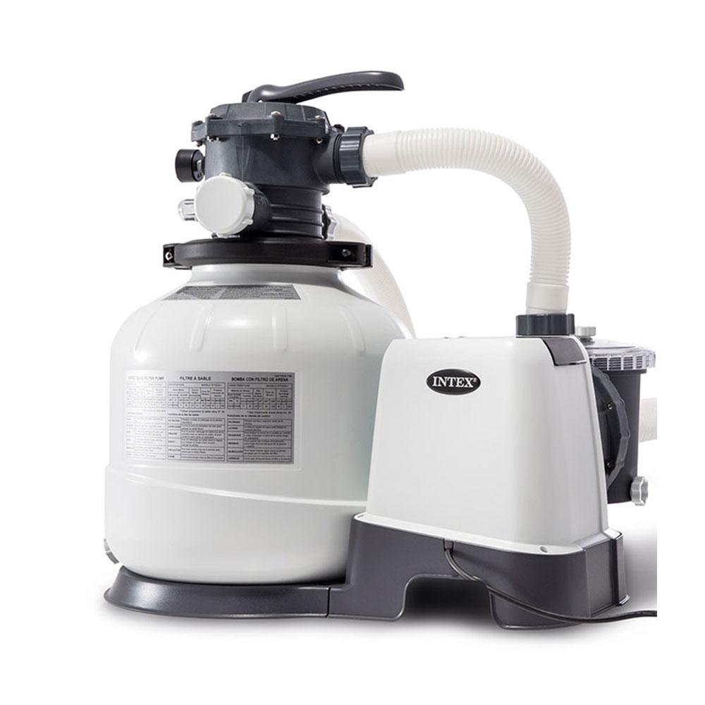 intex above ground pool sand filter pump bundled w/ wall mount automatic skimmer