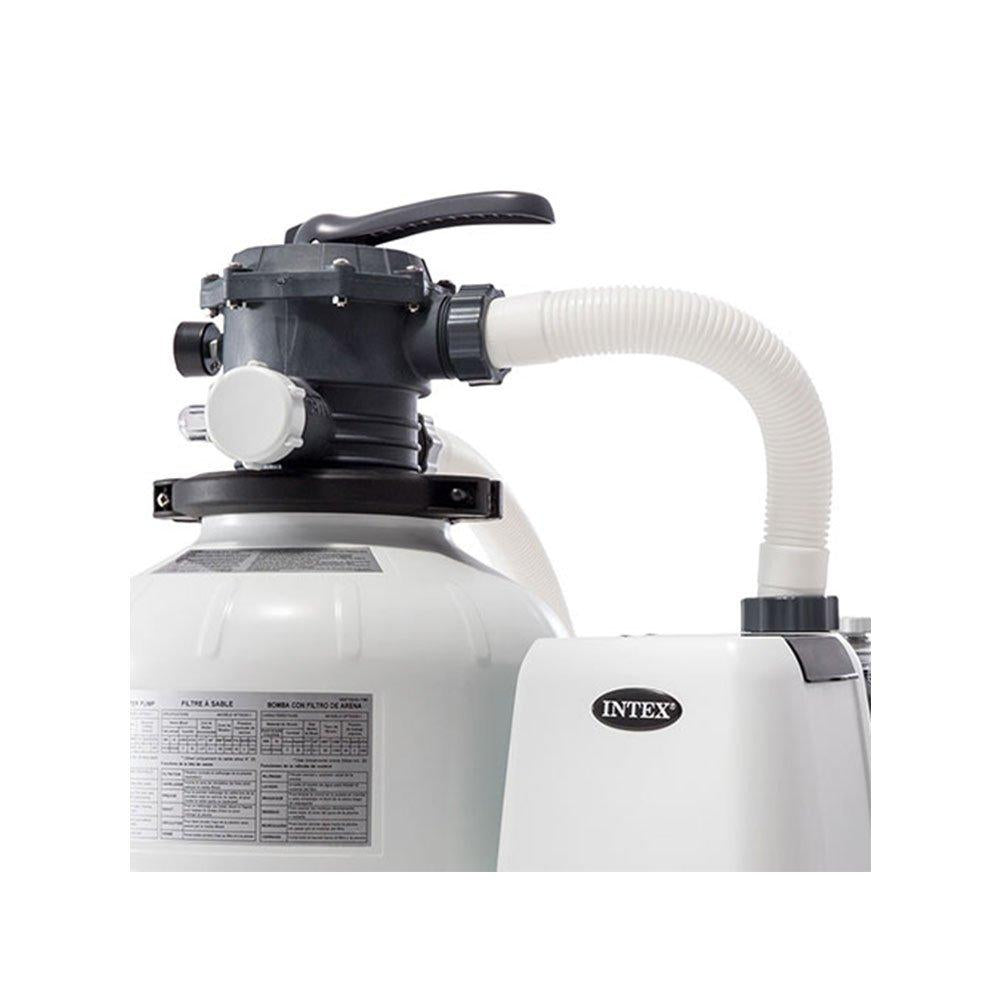 intex above ground pool sand filter pump bundled w/ wall mount automatic skimmer