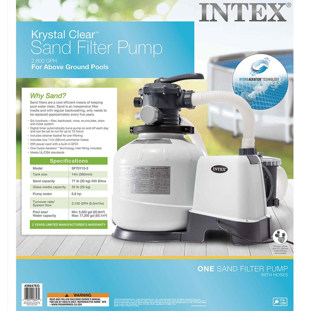 intex above ground pool sand filter pump bundled w/ wall mount automatic skimmer