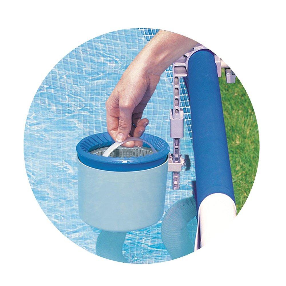 intex above ground pool sand filter pump bundled w/ wall mount automatic skimmer