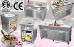 Commercial ETL Certificate 21"x21" Single Square Pan Roll Ice Cream Machine, Thai Stir  Frozen Yogurt Fried Ice Cream Machine, Fry Ice Cream Roll Machine, Auto Defrost
