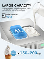 Commercial Ice Cream Machine 5.3-7.4 Gal/H, 3 Flavors Countertop Soft Serve Ice Cream Machine with 8L Hopper, Auto Clean Ice Cream Maker With Pre-Cooling for Snack Restaurants Bars, 1800W