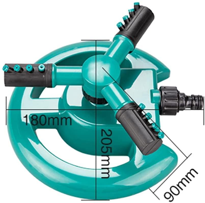 BBGS Garden Sprinkler with Hose, Automatic Lawn Water Sprinkler 360° 3 Arm Rotating Sprinkler System for Watering Lawn Plants Flowers Veggies (Size : 3/4" hose-30m)