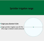BBGS Garden Sprinkler with Hose, Automatic Lawn Water Sprinkler 360° 3 Arm Rotating Sprinkler System for Watering Lawn Plants Flowers Veggies (Size : 3/4" hose-30m)