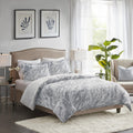 Home Essence Naomi Marble Faux Fur Ultra Soft Comforter Set, King, Grey/Blue
