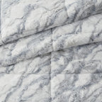 Home Essence Naomi Marble Faux Fur Ultra Soft Comforter Set, King, Grey/Blue