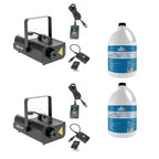 American DJ 2.3 L Fog Machine (2 Pack) &amp; Chauvet Fog 1 Gallon Fluid (2 Pack)