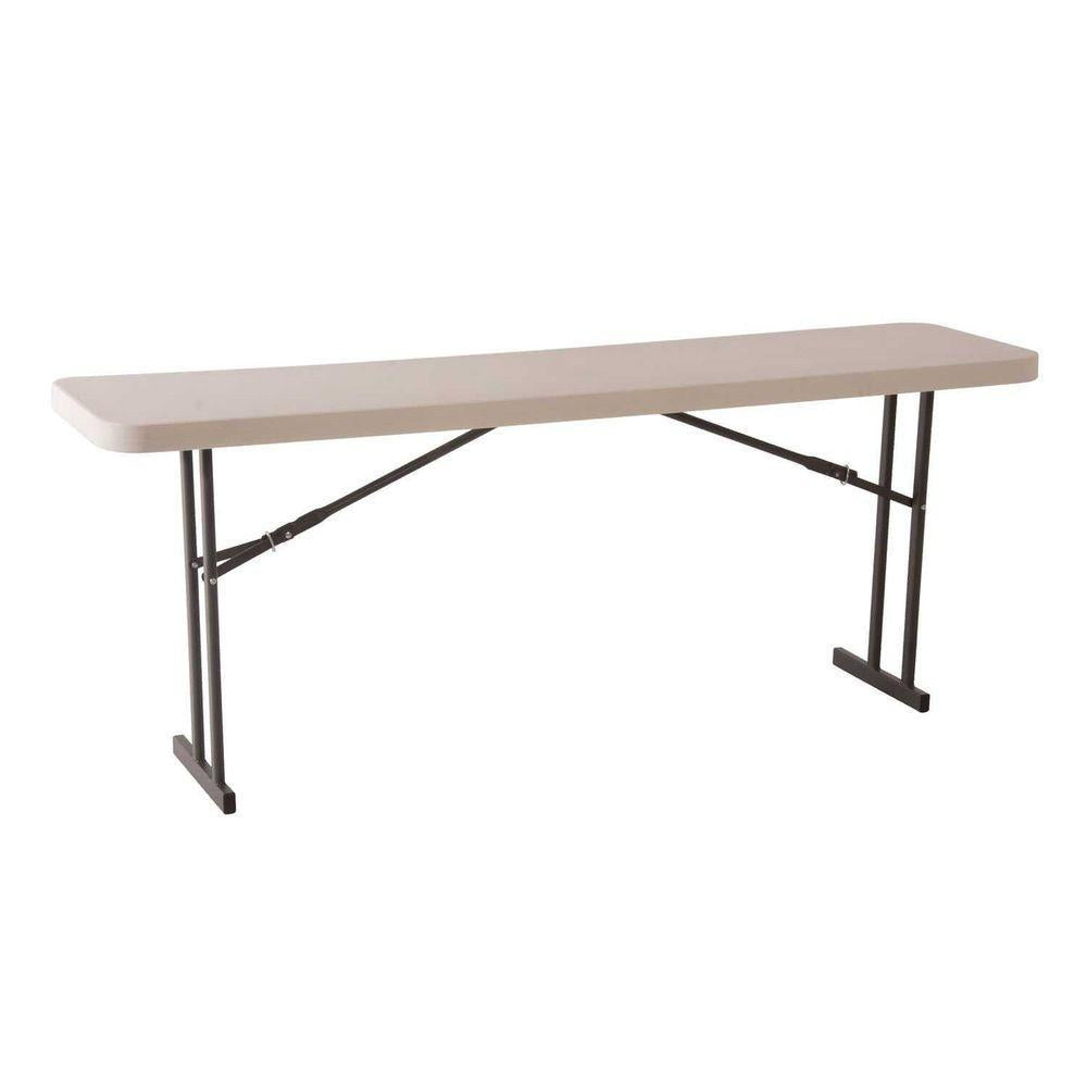 96 in. White Plastic Portable Folding Seminar Table