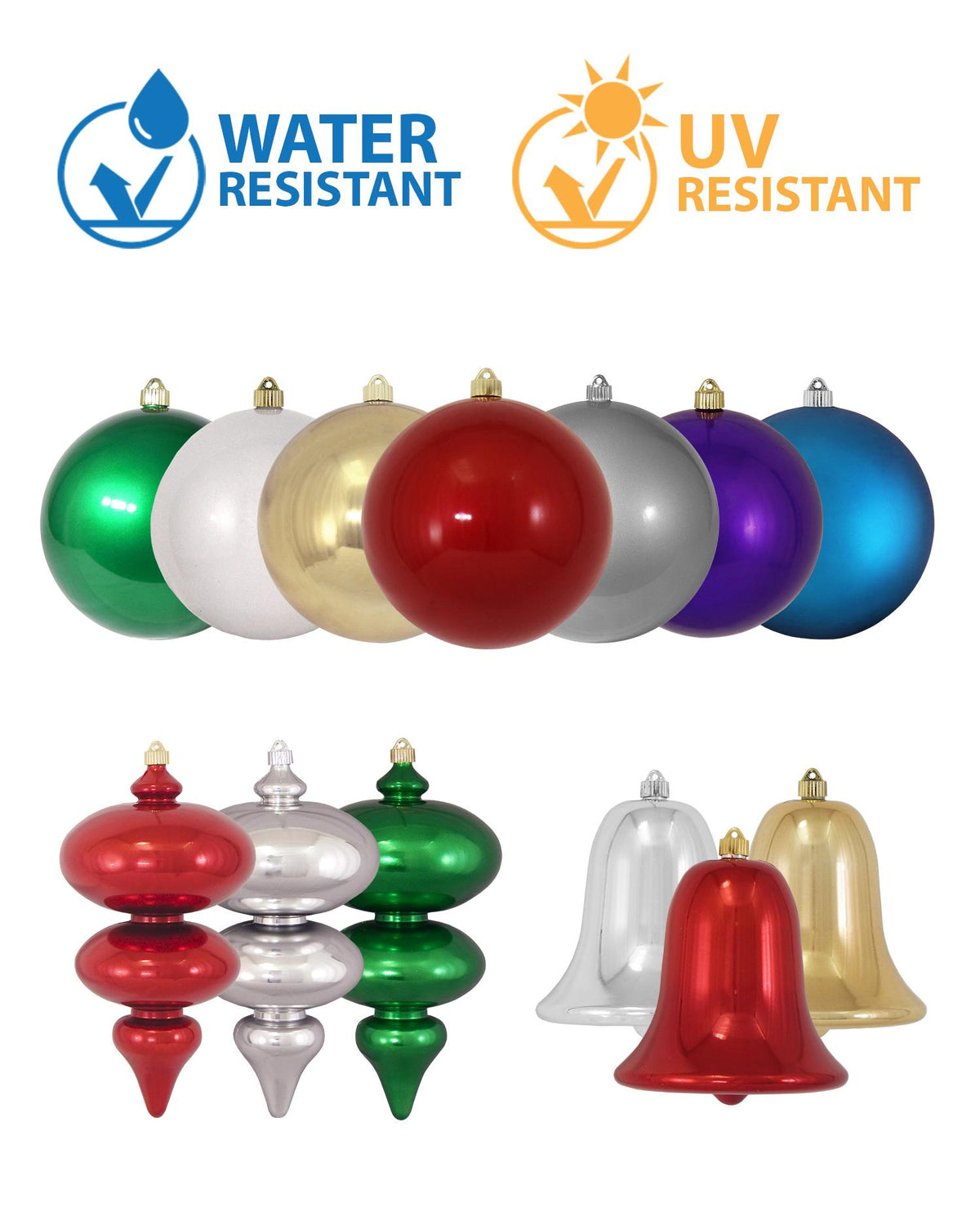 Multipiece Finial Shatterproof Large Ornament, 38", Red Gold Green