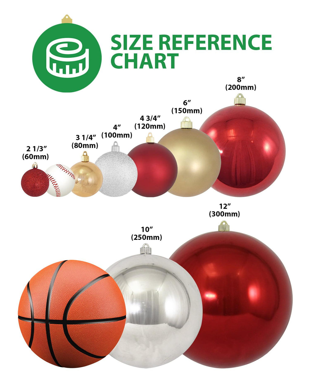 Multipiece Finial Shatterproof Large Ornament, 38", Red Gold Green