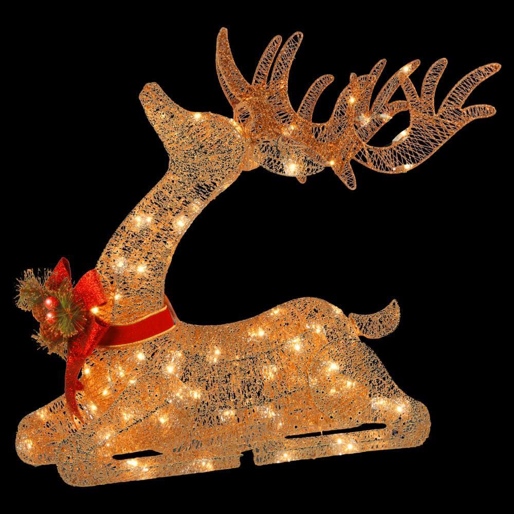 31 in. Pre-lit Resting Reindeer