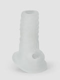 Perfect Fit 4 Inch Open Ended Penis Sleeve With Ball Loop, Clear