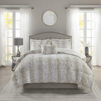 Gracie Mills Zuri 4PC Faux Fur Comforter Set Full/Queen - MP10-6296