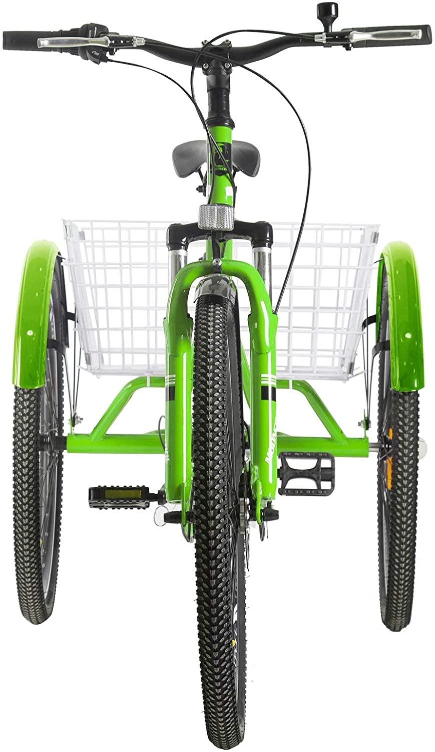 VANELL Adult Mountain Tricycle, 7 Speed MTB Three Wheel Trike Bike Bicycle LarBasket for Men/Women/Seniors/Youth
