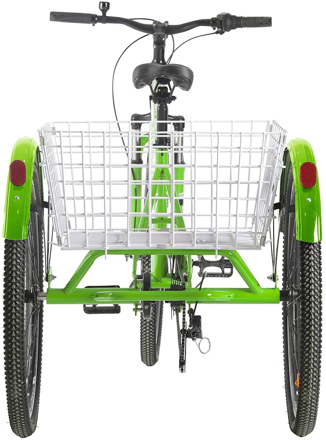 VANELL Adult Mountain Tricycle, 7 Speed MTB Three Wheel Trike Bike Bicycle LarBasket for Men/Women/Seniors/Youth