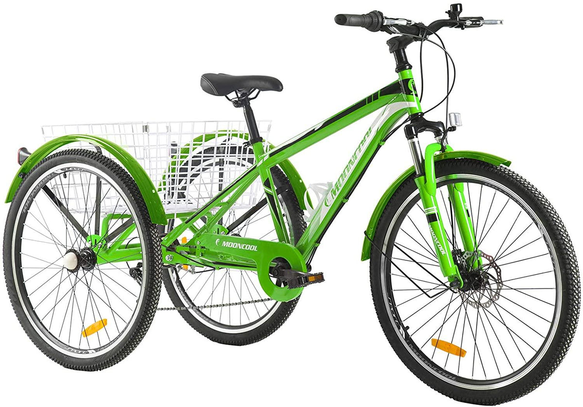 VANELL Adult Mountain Tricycle, 7 Speed MTB Three Wheel Trike Bike Bicycle LarBasket for Men/Women/Seniors/Youth