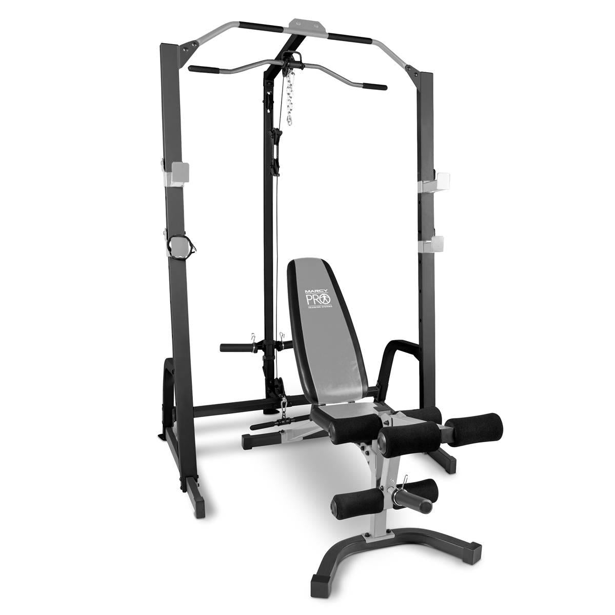 Marcy Pro Home Gym Fitness Deluxe CaSystem Machine with Weight Lifting Bench