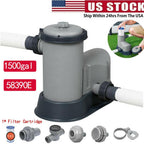 1500 gph filter pump for above ground swimming pool 58390e+1*filter cartridge a+