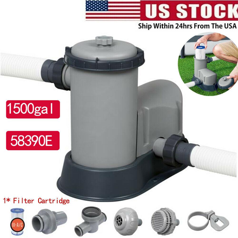 1500 gph filter pump for above ground swimming pool 58390e+1*filter cartridge a+