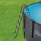 Summer Waves Elite P4A01848B 18ft x 48in Above Ground Frame Outdoor Swimming Pool Set w/ Pump, Pool Cover, Ladder, Ground Cloth,