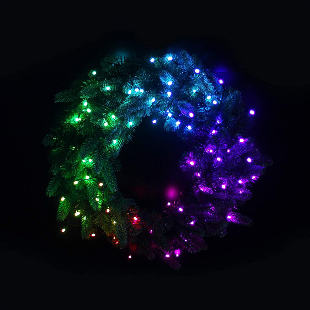 Twinkly TWR050SPP-BUS Special Edition App Controlled Pre-lit Wreath, 50 RGB+W LEDs - Generation II
