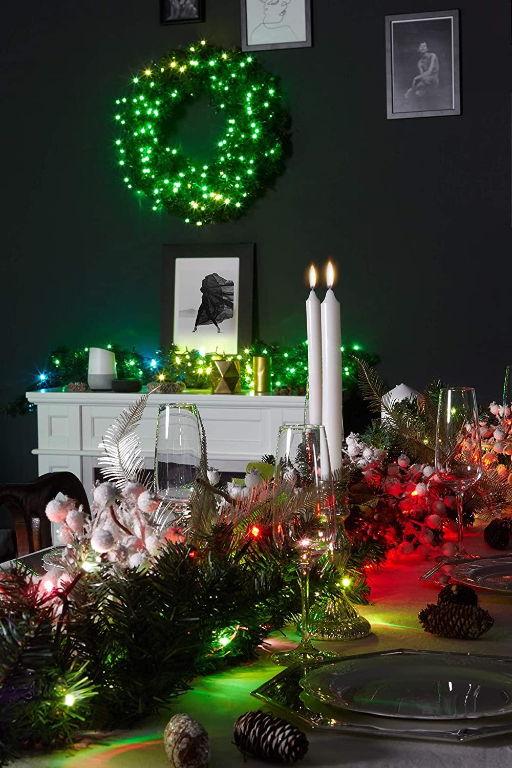 Twinkly TWR050SPP-BUS Special Edition App Controlled Pre-lit Wreath, 50 RGB+W LEDs - Generation II