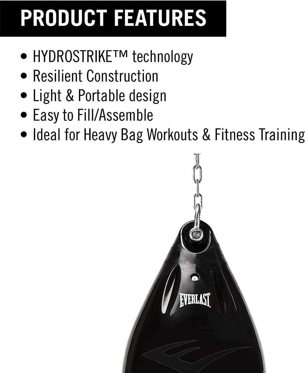 Everlast Hydro Strike Water Bag, 100 Lb., Black, P00000657