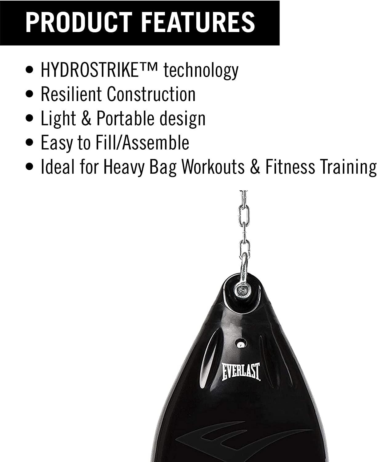 Everlast Hydro Strike Water Bag, 100 Lb., Black, P00000657