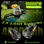 20V Electric Weed Wacker Edger Lawn Tool, Battery Powered Weed Eater 12" Cordless String Trimmer, Trimmer Lawn Lightweight Yard Tool for Garden Grass Lawn Mower Cutter with 2 2.0Ah Battery and Charger