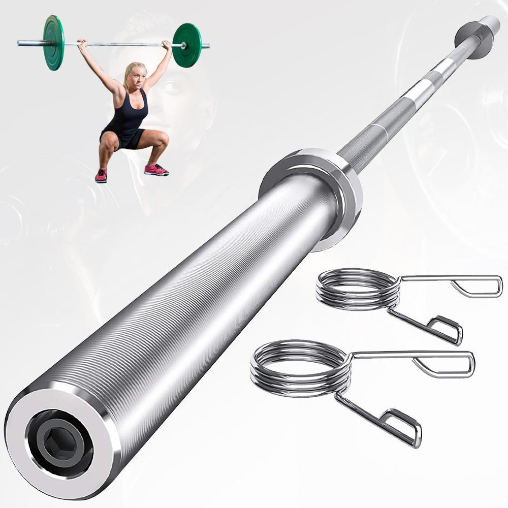 Fitness Olympic Barbell Bar 7ft Standard Weight Bar for Power Lifting&amp;Weightlifting with Ring Collars Workout Bar Barbell for Strength Training