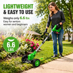 Cordless Weed Wacker with 2 Batteries, Lightweight 21V Weed Trimmer with Wheels, Electric Grass Trimmer, Adjustable Shaft Lawn Tool for Small Yard Tight Spaces