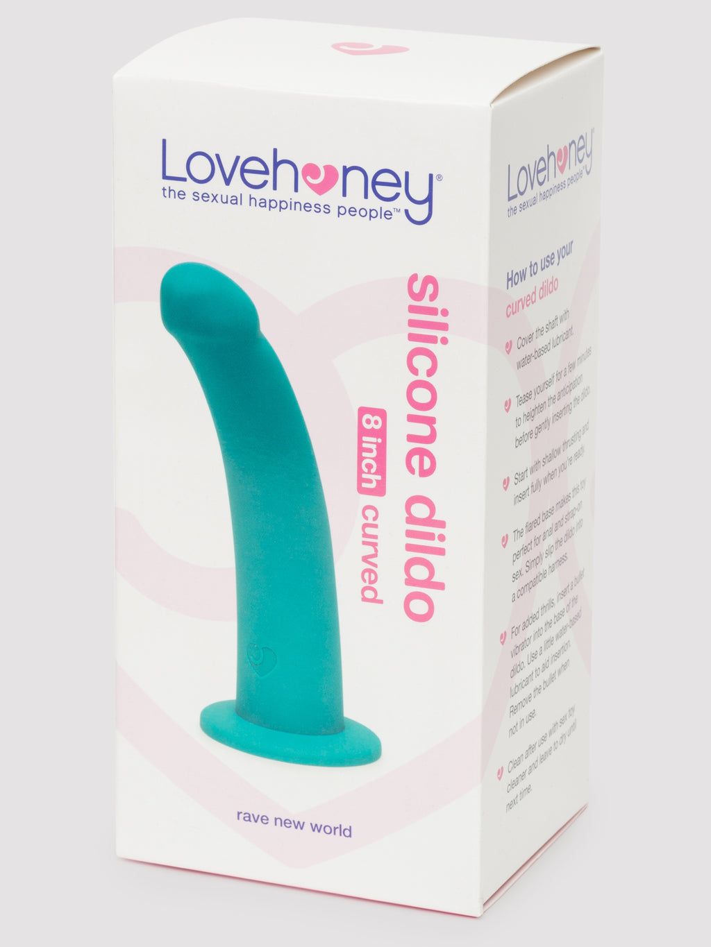 Lovehoney Curved Silicone Suction Cup Dildo 8 Inch, Green