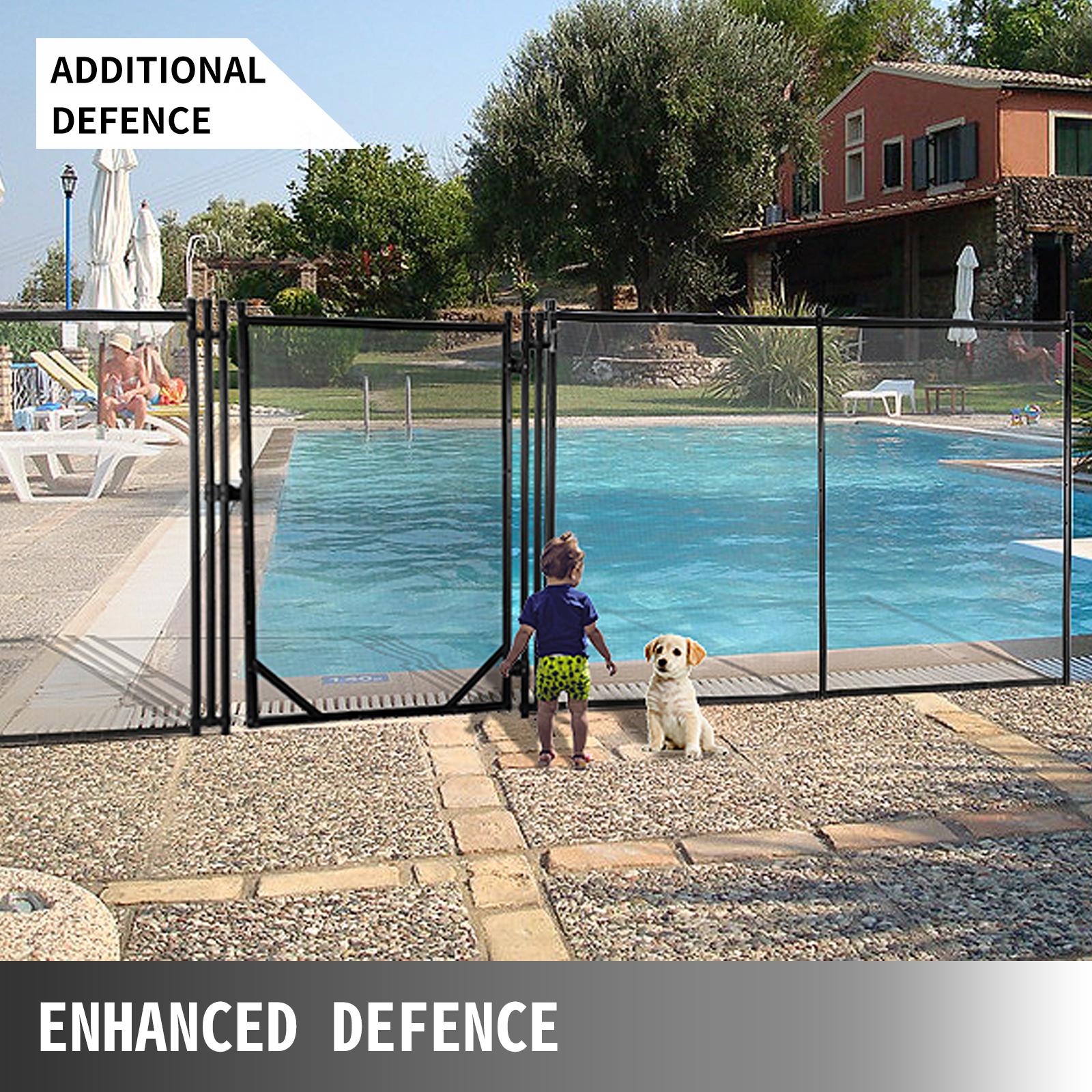 vevor swimming pool security fence pool fence 4' x 12/48/72/96' &amp; 4' x 12' door