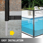 vevor swimming pool security fence pool fence 4' x 12/48/72/96' &amp; 4' x 12' door