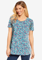 perfect printed short-sleeve scoop-neck tee