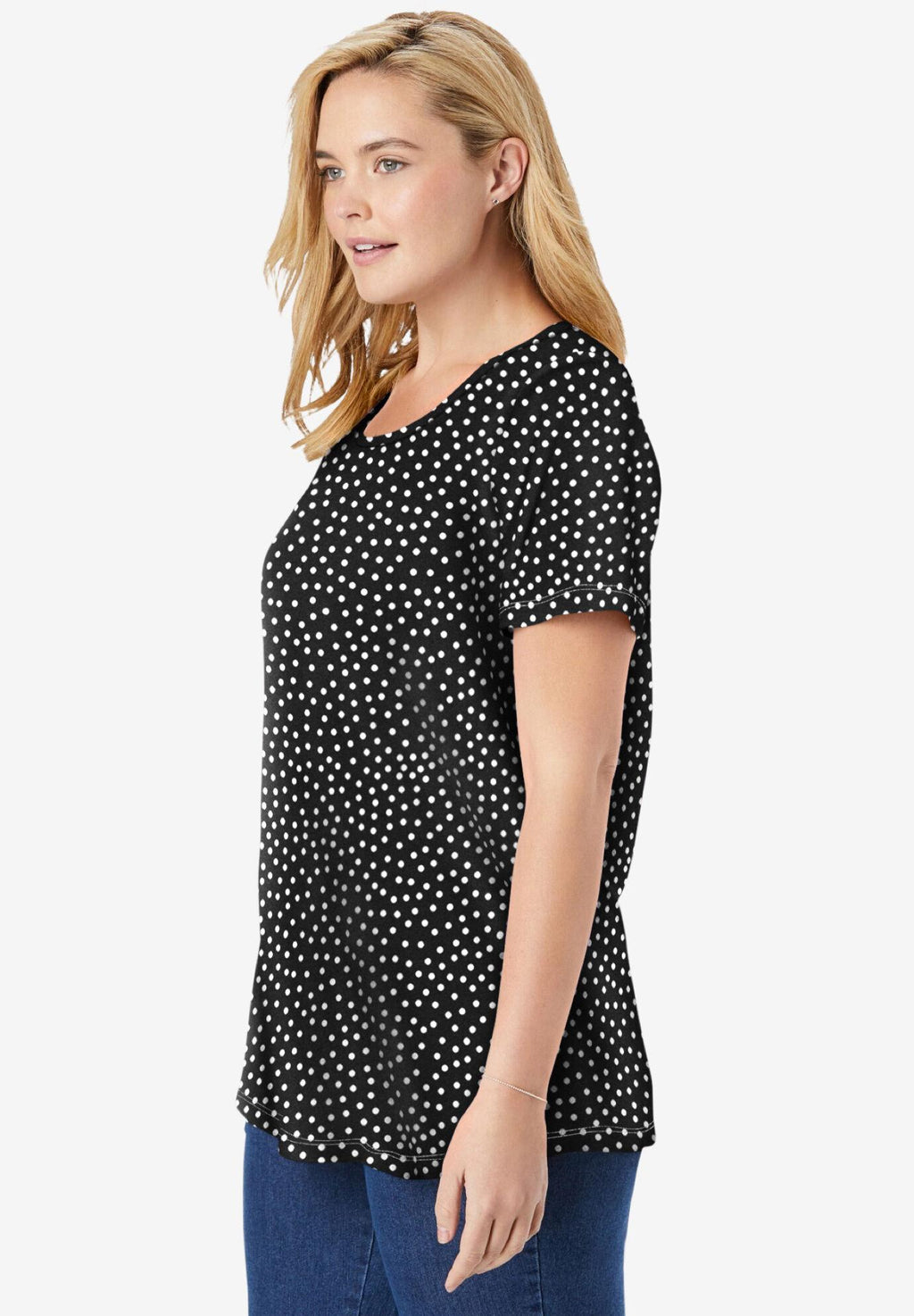 perfect printed short-sleeve scoop-neck tee