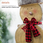 46 in. Tall Extra Large Christmas Snowman Statue with Wood Texture