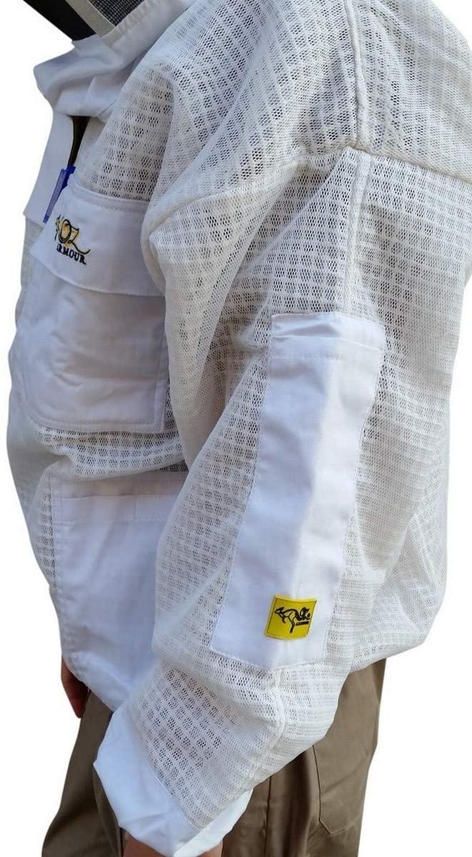 oz armour beekeeping ventilated jacket ultra cool 3 layers mesh with 2 hoods fencing and round brim hat (xx-large)